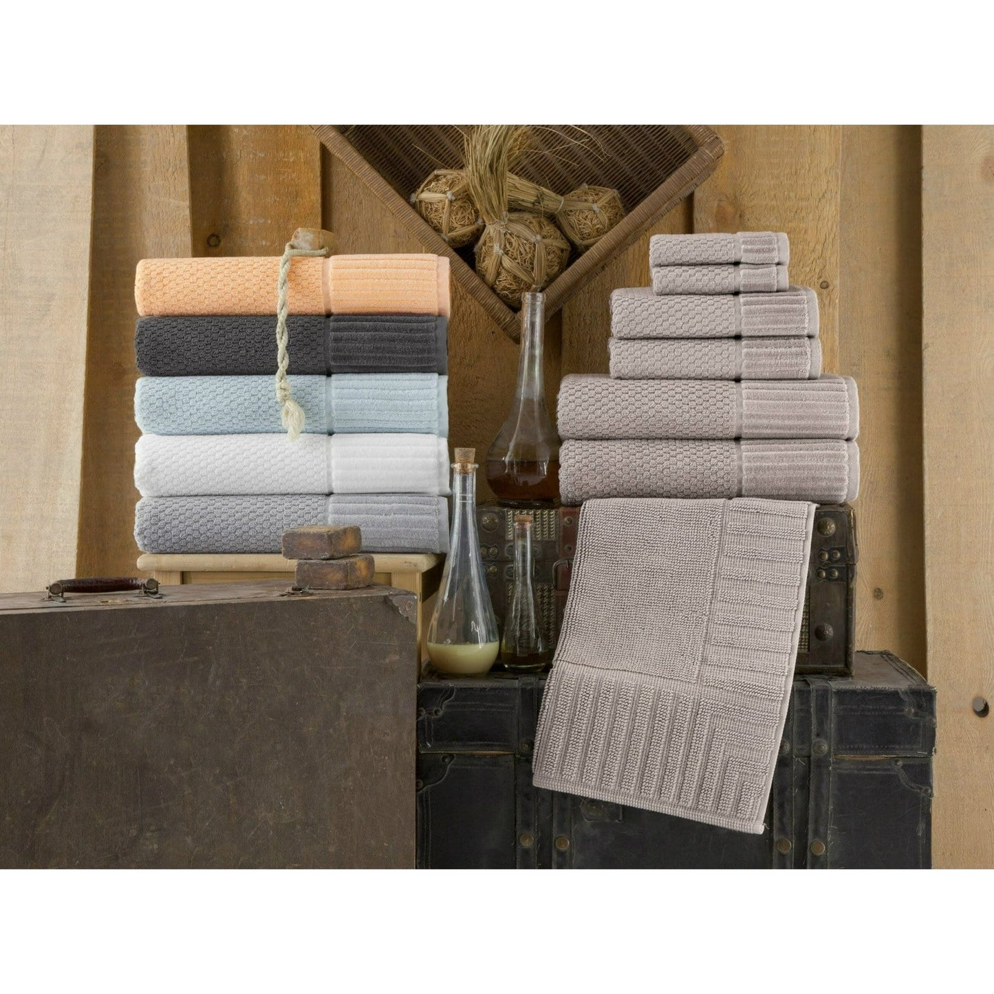 Enchante Home Timaru Turkish Cotton 2pcs Towel Set - Sand