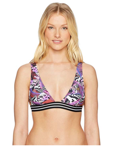 Guess Womens Butterfly Print Triangle Bikini Top, Size Large