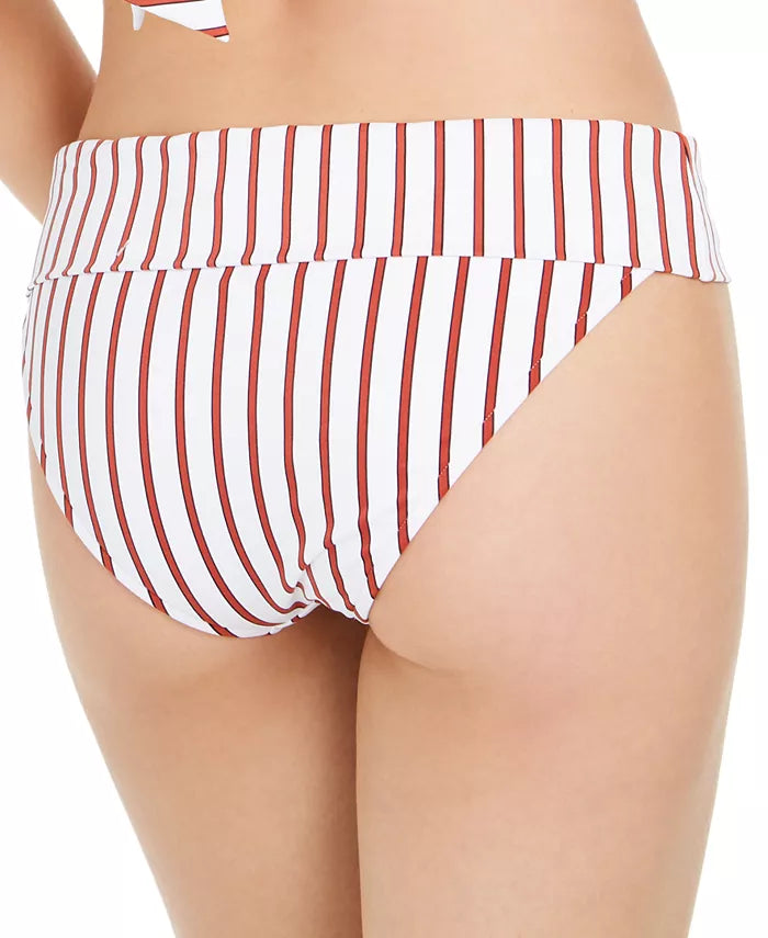 WeWoreWhat Annie Bottom - Dark Red Stripes, Size Medium