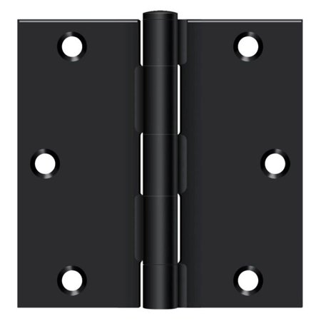 Deltana S35U1B-R 3-1/2 X 3-1/2 Square Hinge; Flat Black Finish
