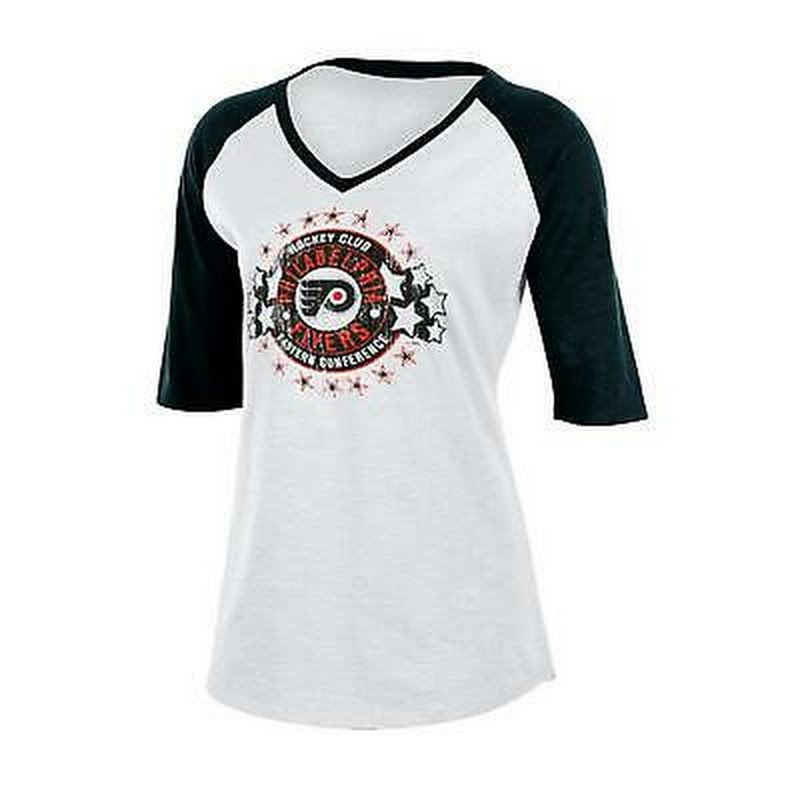 NHL Philadelphia Flyers Womens Slub V-Neck Tee, Size 8/10 Medium