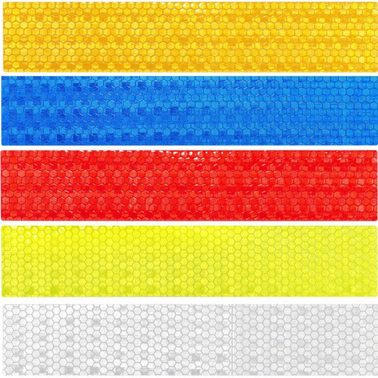 5pcs/set Car Reflectance Reflector Sticker Auto Strong Reflective Stickers Car Body Trunk Exterior Auto Accessories Reflective Tape Reflex Reflective Stickers Car Trunk Reflective Stickers Night Visibility Reflective Decal Waterproof Exterior Warning