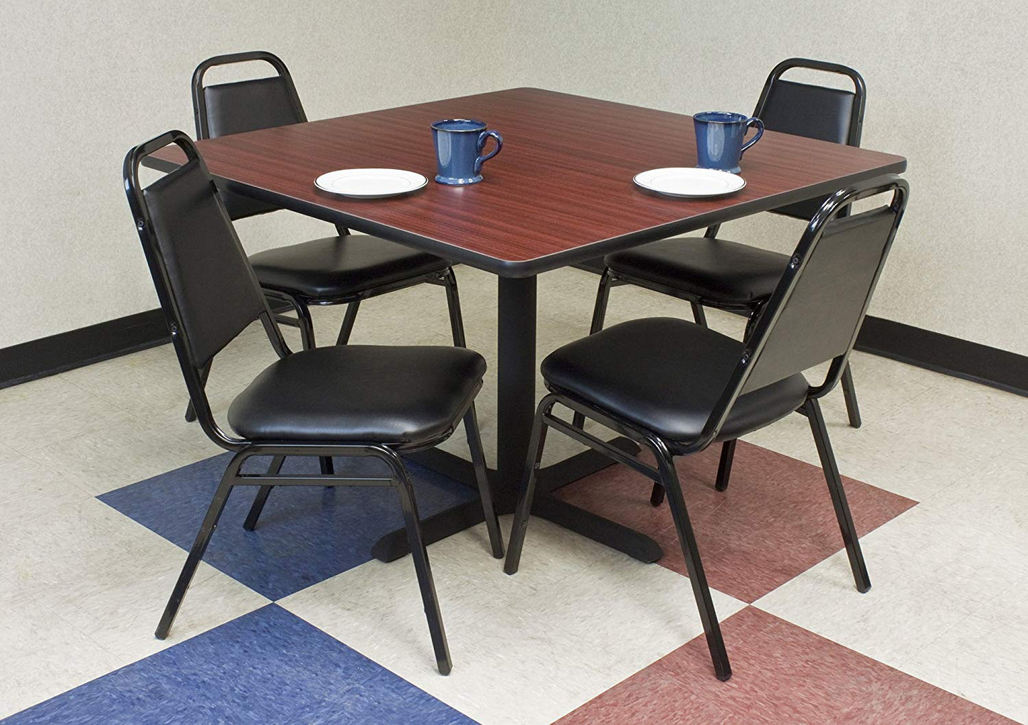 Regency 42in Square Laminate Table Top- Mahogany/Mocha Walnut