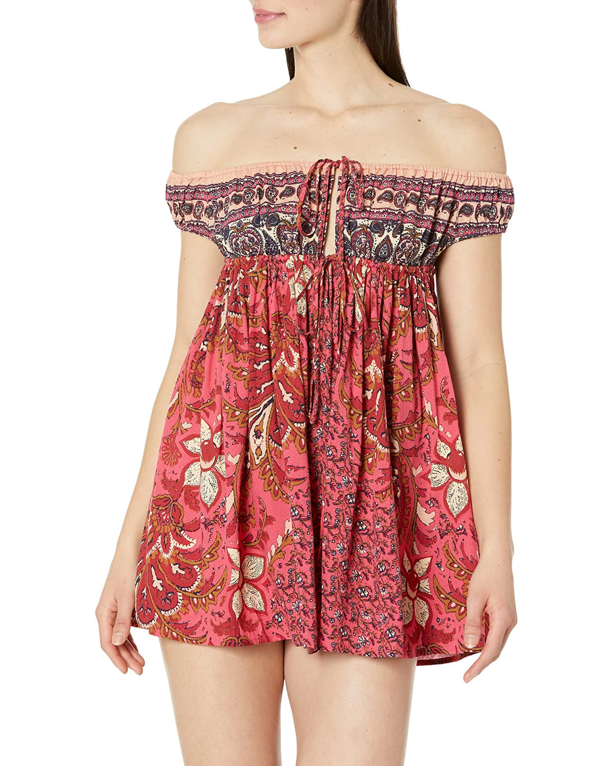 Free People Bali Mariposa Dress, Strawberry Combo, Medium