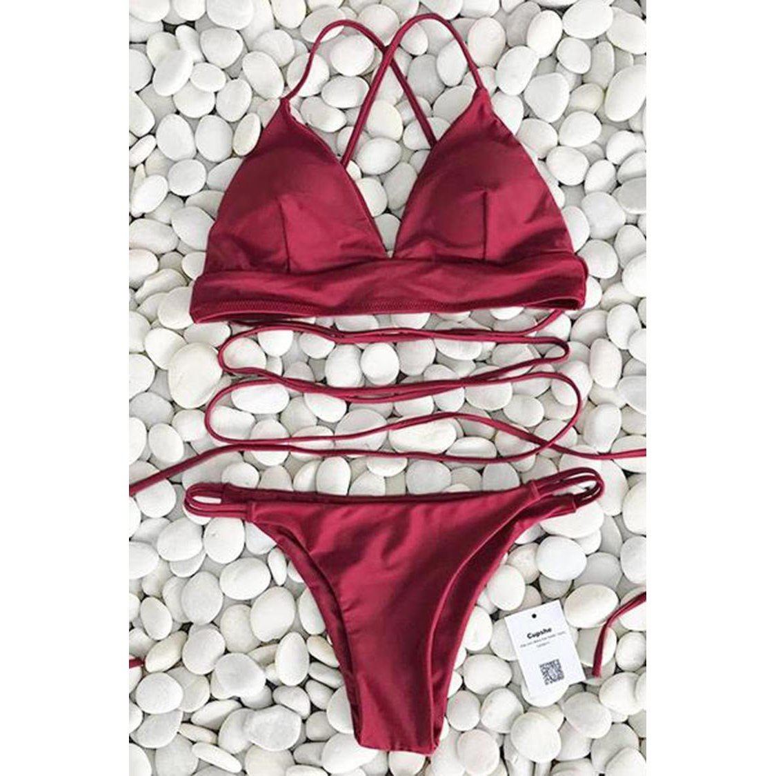 Cupshe Nobody Knows Cross Bikini Set, Size Small