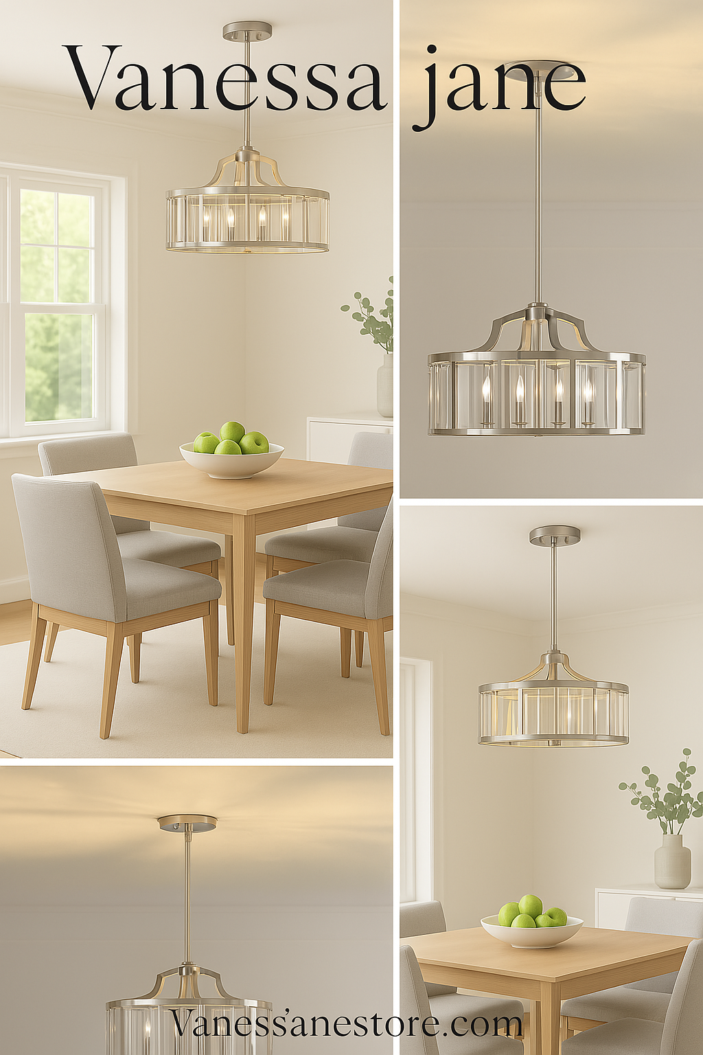 EasyLITE 4-Light Satin Nickel Convertible Semi Flush Mount Pendant 29345-HB
