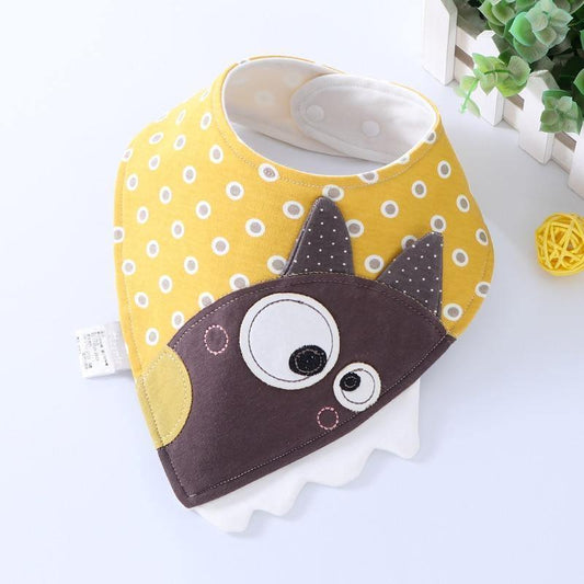 Baby Bibs Waterproof Triangle Cotton Cartoon Child Dribble Bibs Newborn Absorbent Cloth Bib for Kids in Cat Design