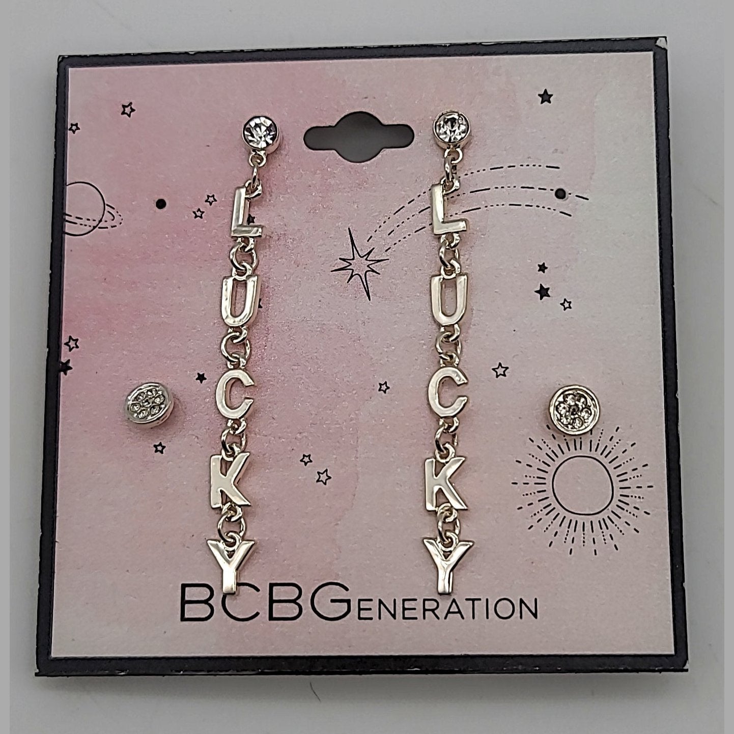 BCBG Silver-Tone 2-Pc. Set Crystal Earrings
