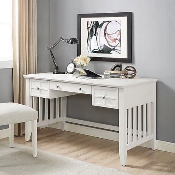 Crosley Adler Elegant Computer Desk in White Finish (CF6508-WH)