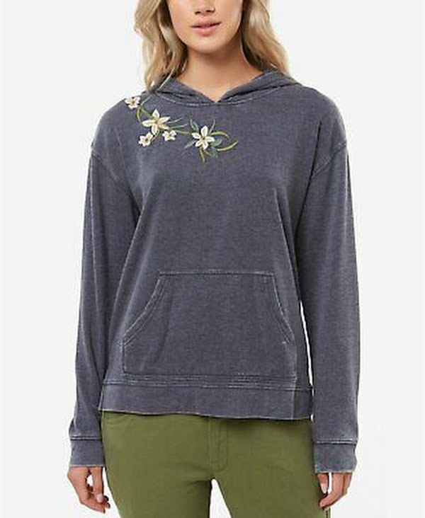 ONeill Juniors Embroidered Fleece Hoodie, Size Large