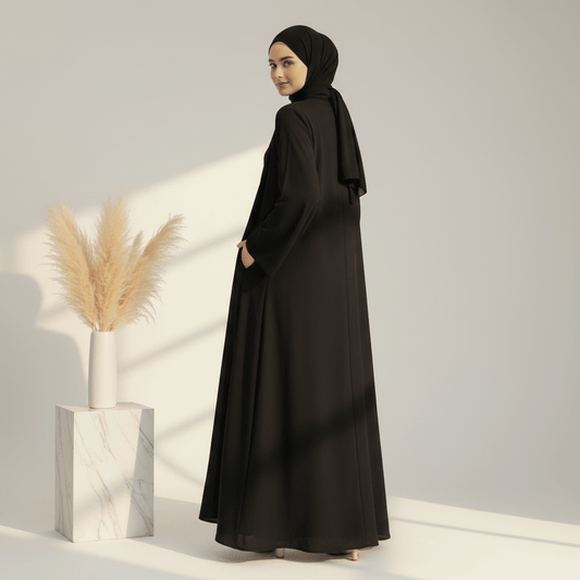 Archive Piece Ice Silk Crepe Open Abaya 2-Piece Set - MP014 (Size XXL Only)