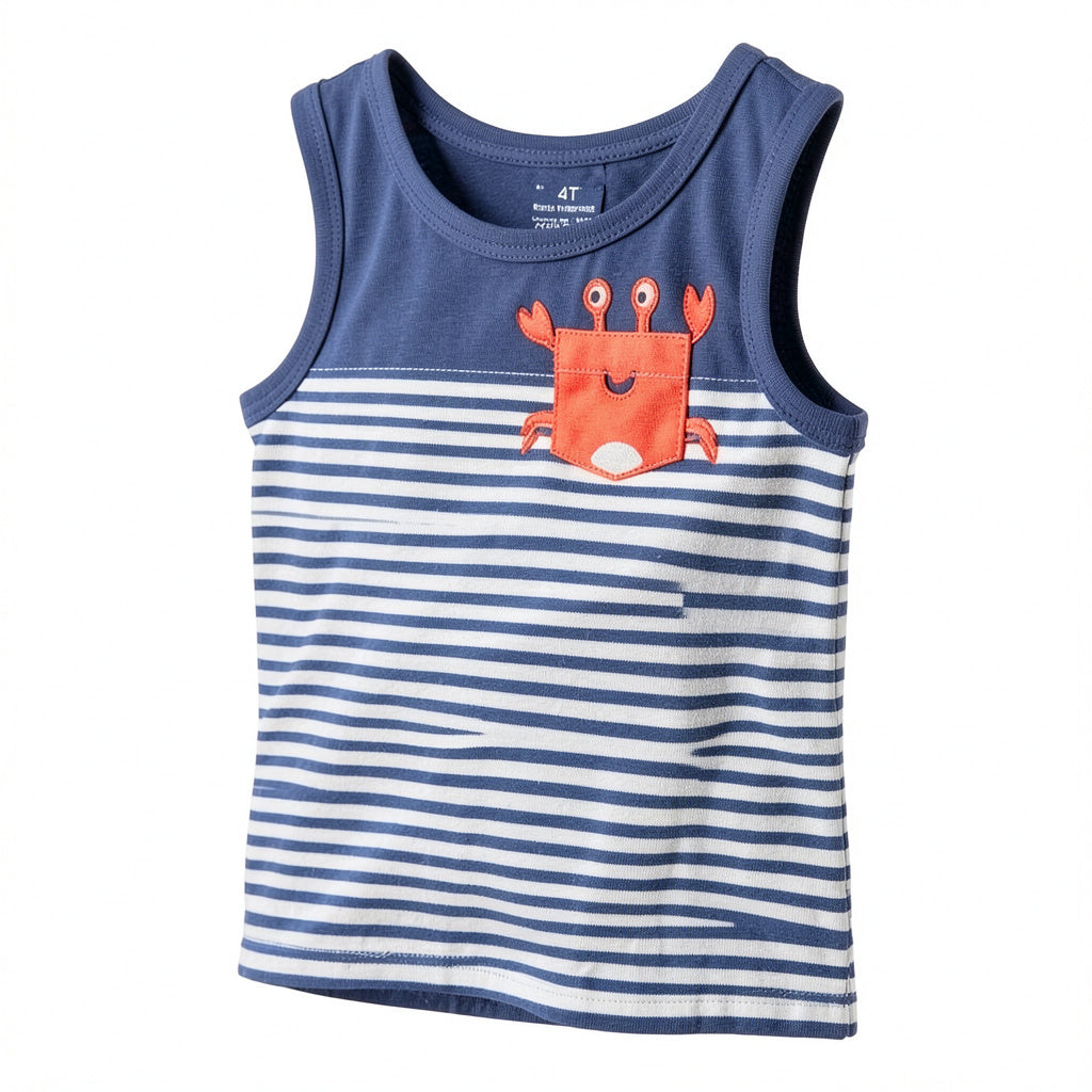 First Impressions Toddler Girls Tank Top with Crab Pocket, Size 4T