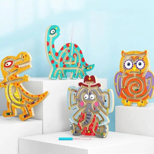 Baby Wooden Toy for Children Magnetic Maze Balance Board Wood game , Maze Puzzle baby Toys 0-12Months