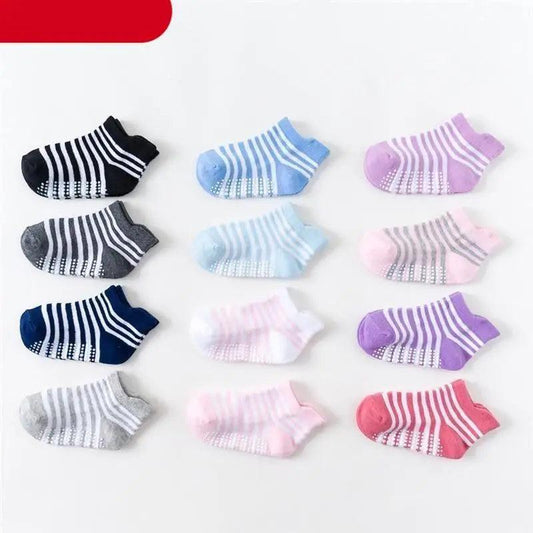 Children Cotton 6 Pairs/Set Anti-slip Socks For Boys Girl Rubber Kid Floor Sock With Grips For 0 To 6 Years Kids