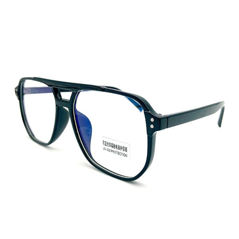 Double Beam Anti Blue Light Glasses Frame Women Men Anti Eyestrain Computer Reading TV Glasses Stylish Frame Anti Glasses Men And Women Retro Big Frame Myopia Eyeglasses Oversized Mirror Frame