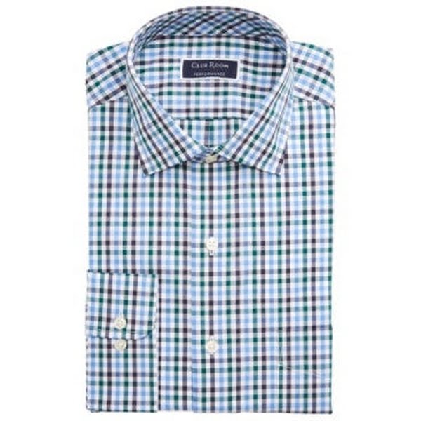 Club Room Mens Classic/Regular Fit Multi Gingham Dress Shirt
