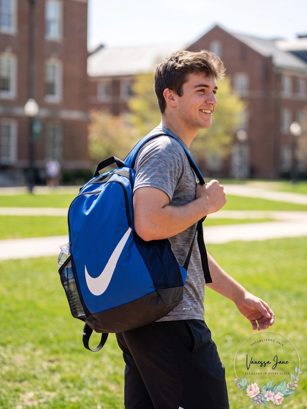 Nike Brazilia Backpack Unisex Blue Black BA6029-480
