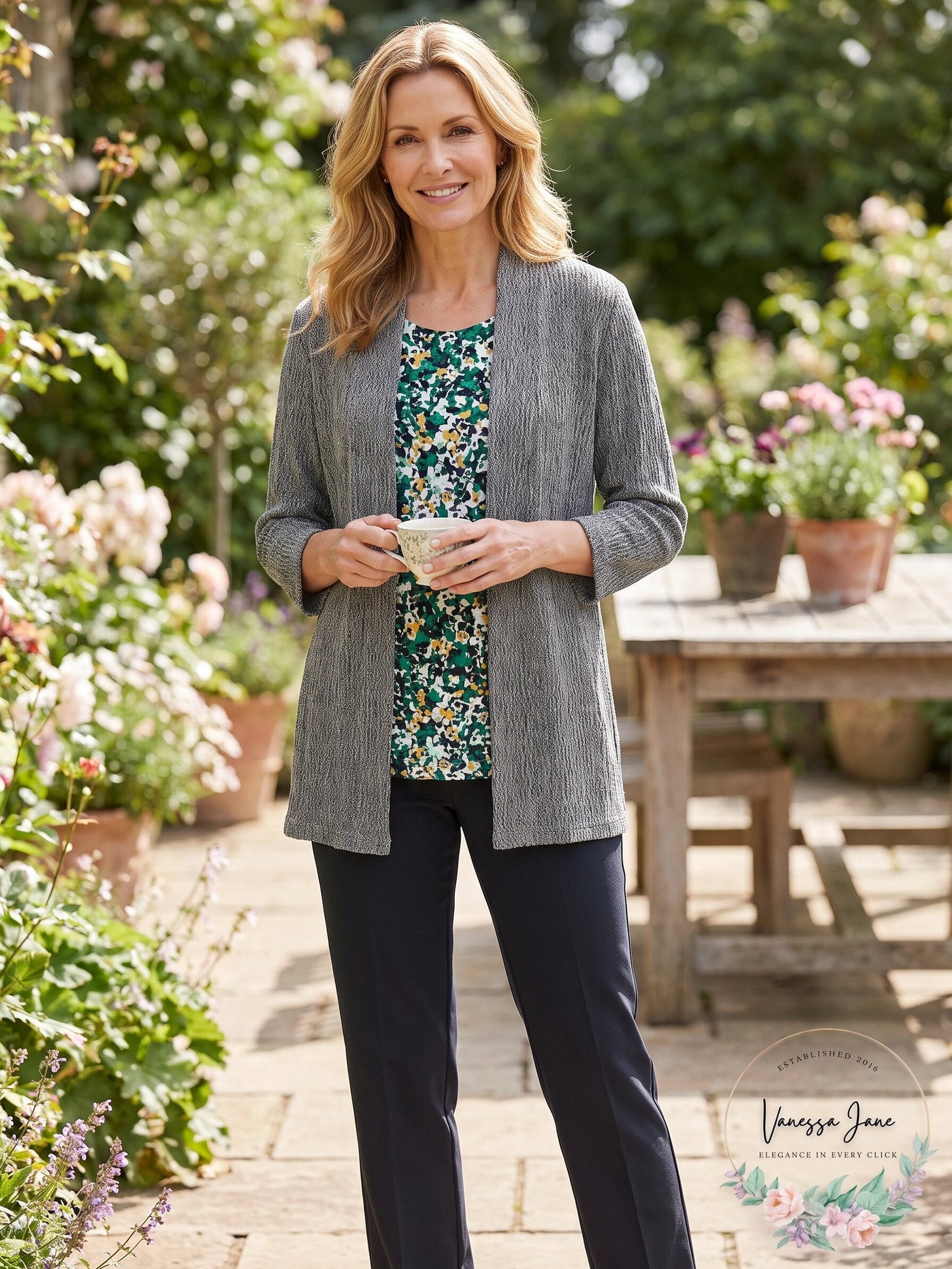 Jones New York Women's 3/4-Sleeve Open-Front Cardigan Light Weight, Small