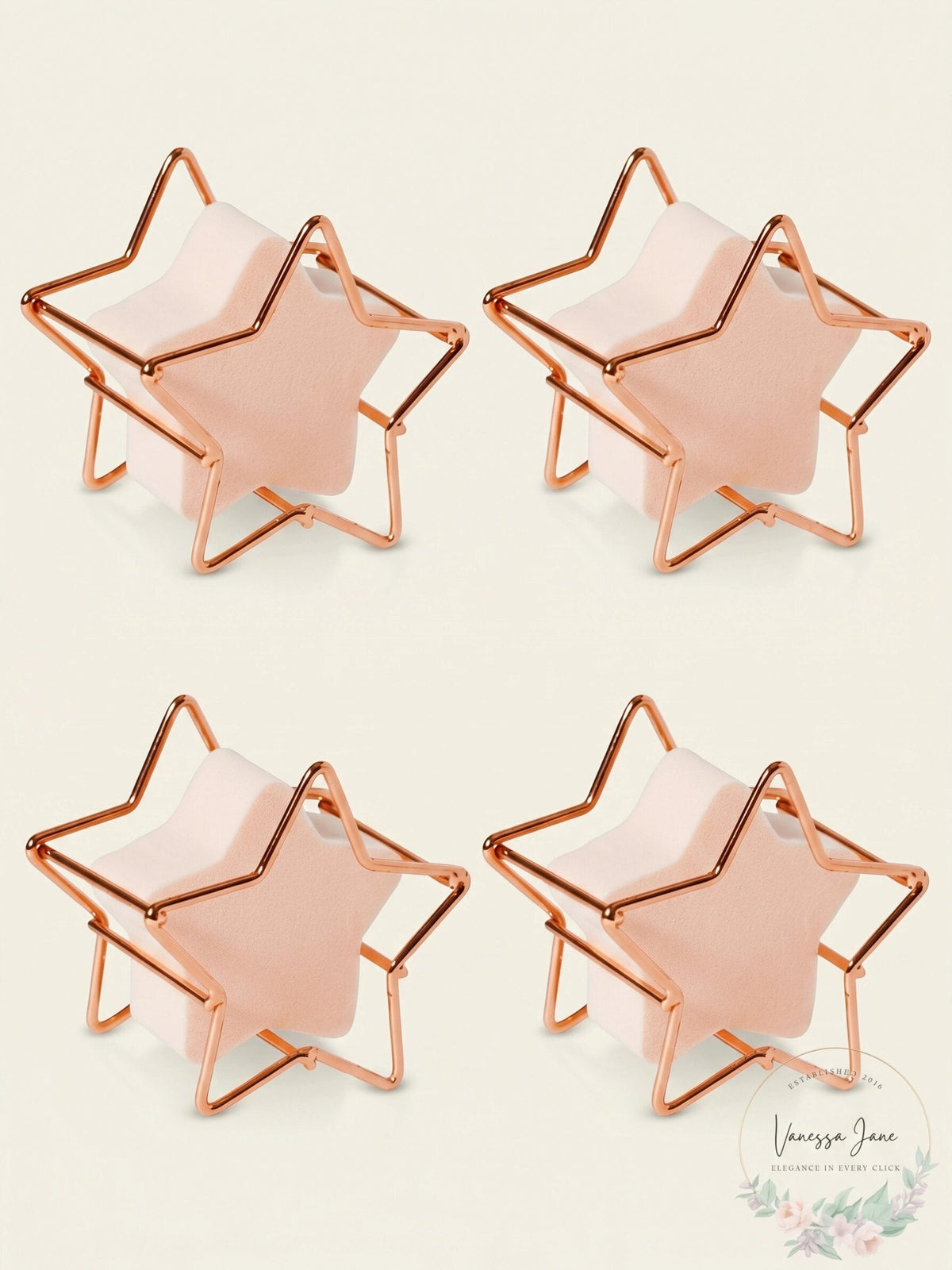 2 PC RH Macy Beauty Collection Cosmetic Star Shaped Sponge & Holder Pink