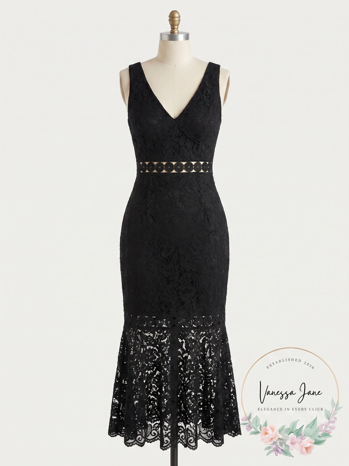 Bardot Women's Fiona Lace Trumpet Dress, Black, Size 6