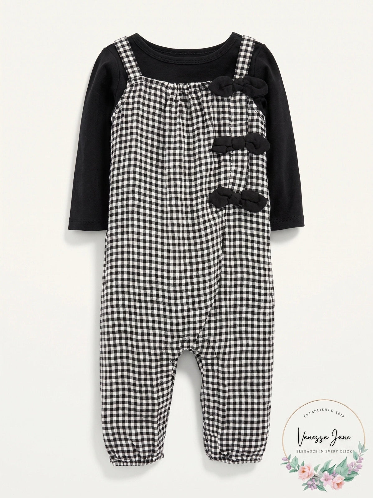 Carter's Baby Girls 2-Pc. T-Shirt and Gingham Jumpsuit Set
