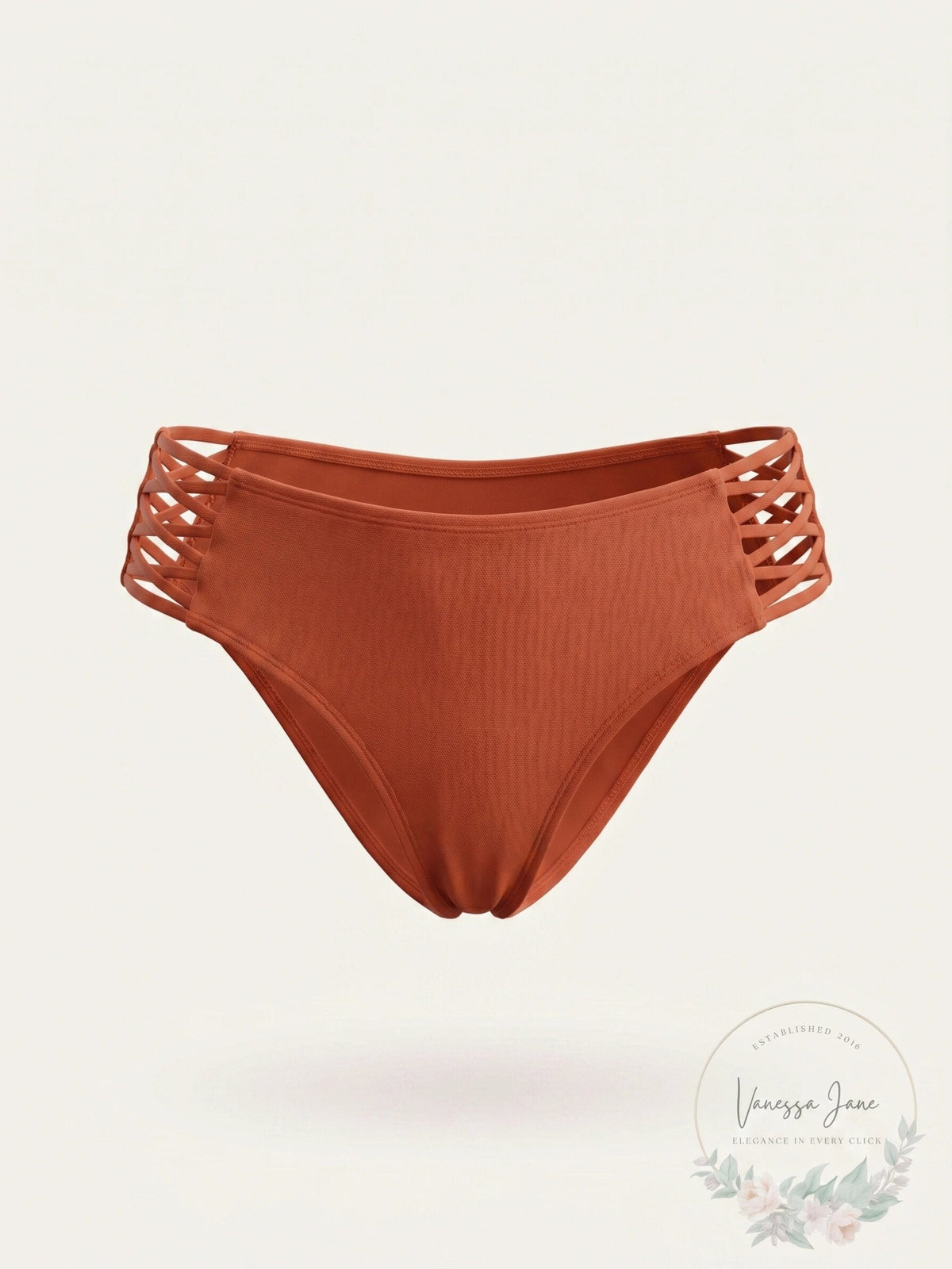 Becca by Rebecca Virtue Womens Lace Hipster Swim Bottom, Clay, Size Small