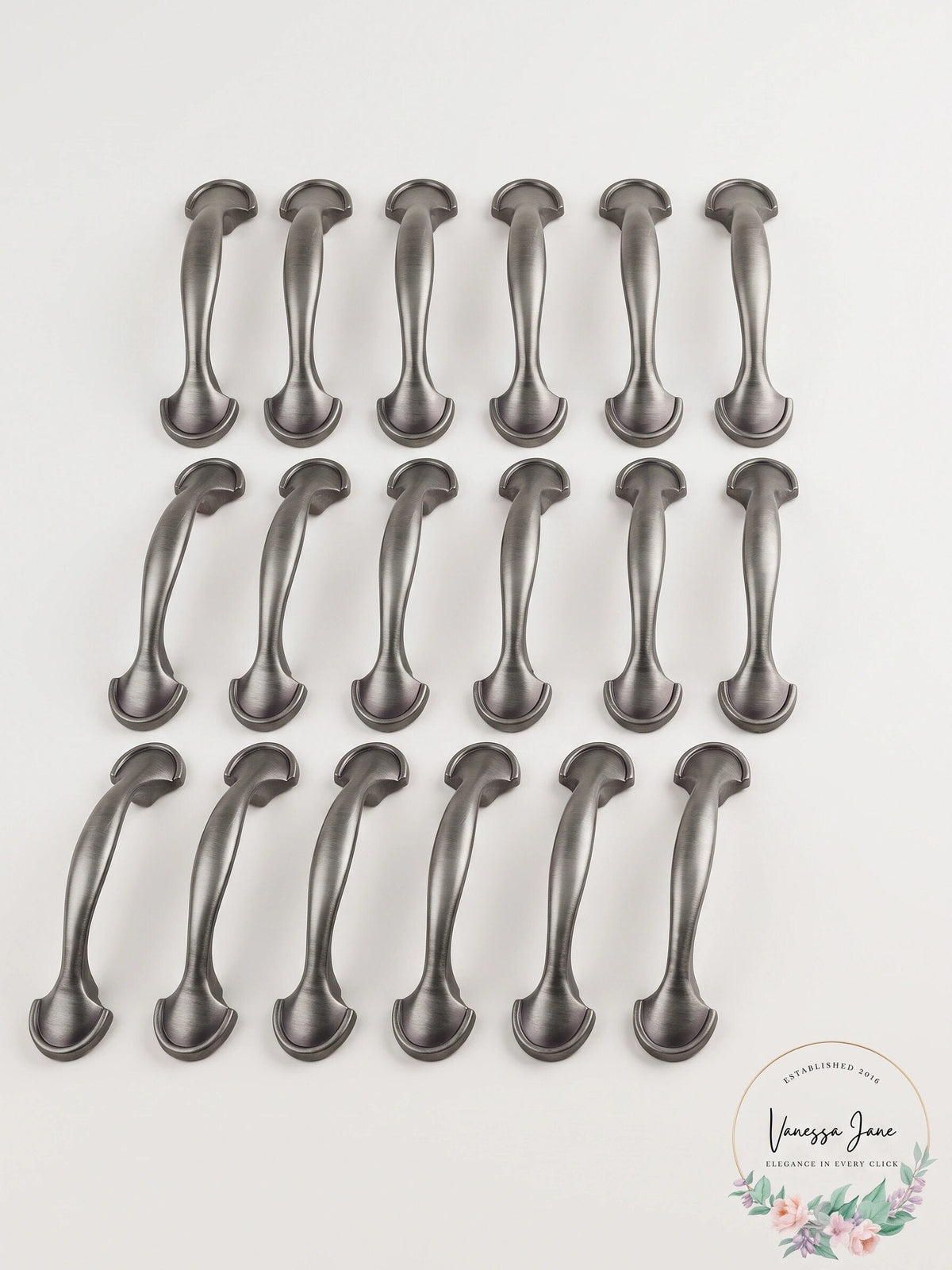 GlideRite Hardware Type Hooks CC Arch Cabinet Pull, 3in Satin Pewter Lot of 19