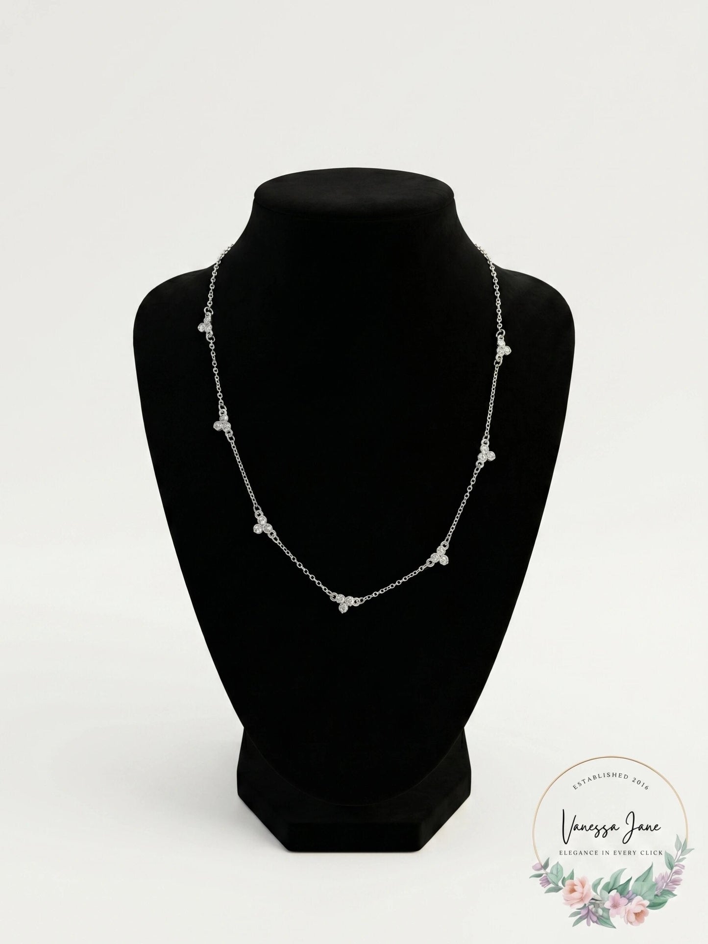 Charter Club Silver-Tone Crystal Cluster Statement Necklace
