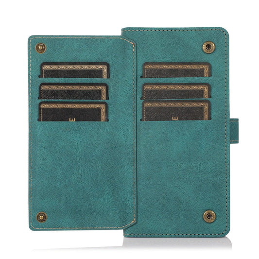 Luxury Leather Green Case For iPhone 13 12 Mini 11 Pro XS Max XR SE 7 8 Plus 6 6s Wallet Flip Card Shoulder Strap Phone Bag Cover Vintage Solid Color PU Leather Flip Cover for iPhone