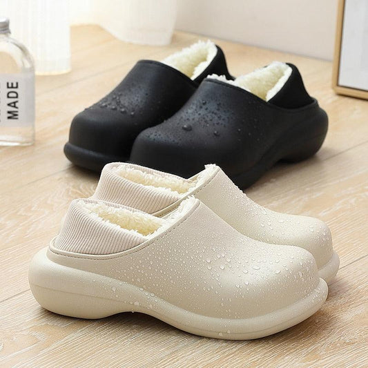 New Winter Women Slipper Soft Bottom Plush Home Shoes Slippers Indoor Waterproof Non-Slip Memory Foam Comfy Fluffy Fur Memory Foam Boots House Shoes Thick Sole 6cm