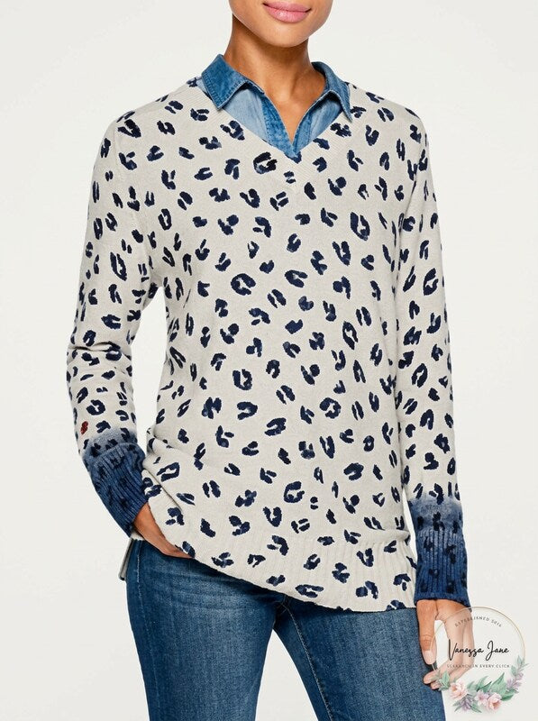 NIC+ZOE Vital Ii Animal Sweater, Size XXL