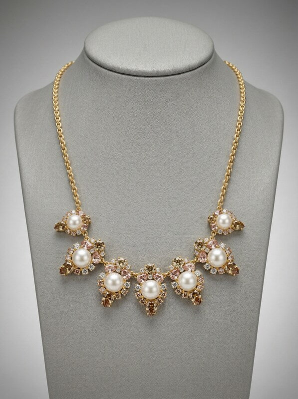 Charter Club Gold-Tone Crystal, Stone and Imitation Pearl Necklace