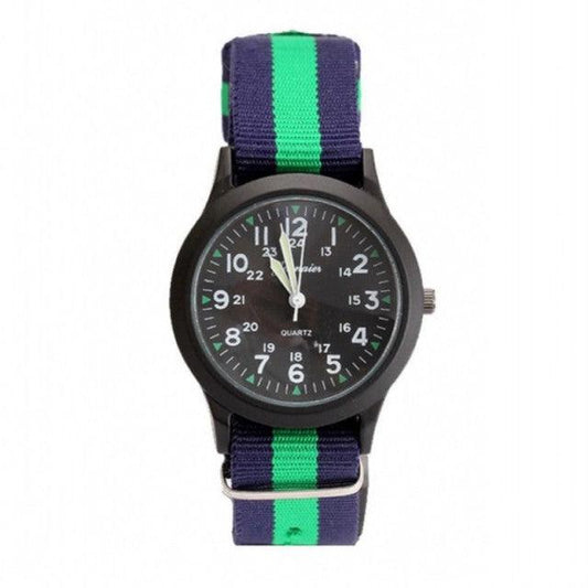 Unisex Fashion Nylon Fabric Kids Children Watch Sport Thin Students Canvas Quartz Dress Wristwatch Military Time Watch Field Outdoor Sport Mens Wristwatch With Slip-Thru Nylon Band