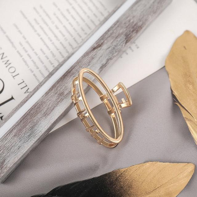 Women Fashion Hair Claw Korean Minimalist Style Geometric Metal Catch Clip Chic Barrettes Headwear High Quality Gorgeous Hair Accessories For Women