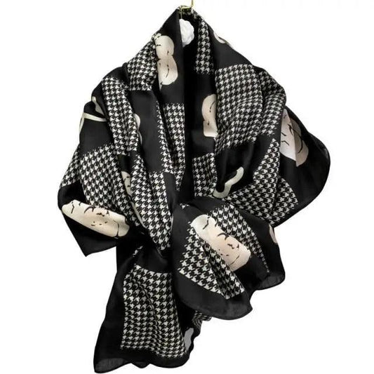 Women Scarf Leopard Print Cotton Large Size Scarfs For Winter Shawls Winter Warm Casual Wear For Women Lovely Floral Tassel Cotton ab Shawls Lady Silk Wraps Scarves