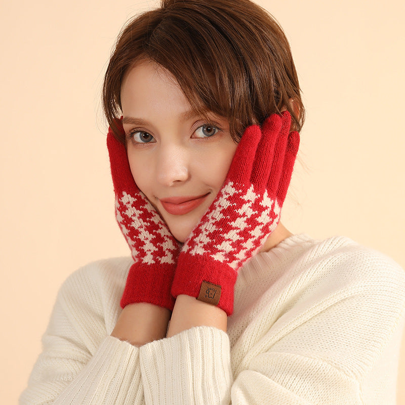 New Year Festive Red Gloves