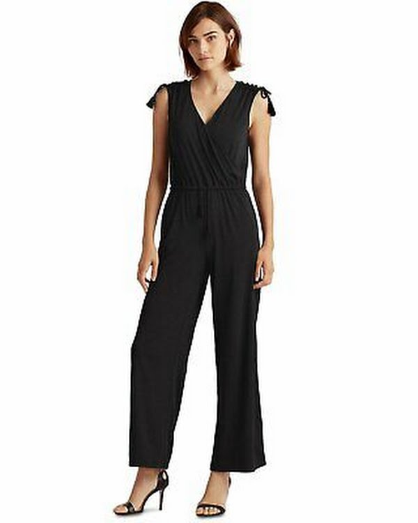 Lauren Ralph Lauren Sleeveless Jumpsuit Polo, Size Large