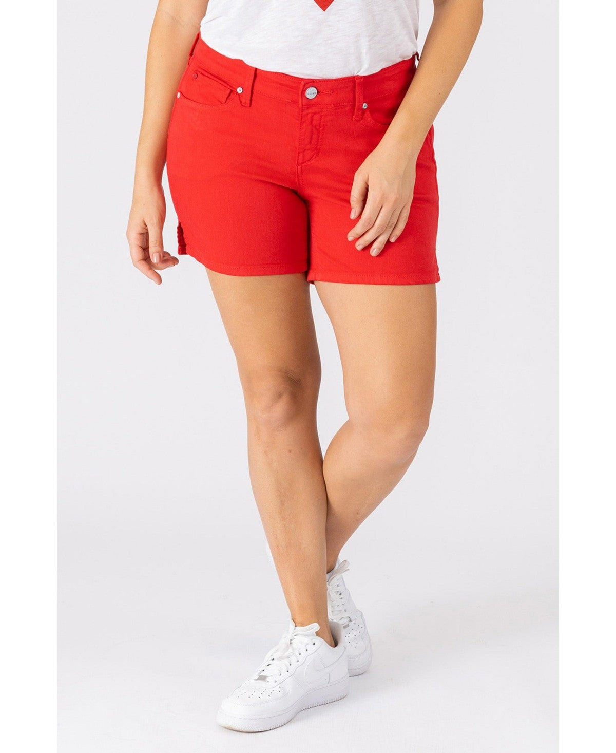 Slink Jeans Plus Color Shorts with Side Vents - Rose Red, Size 22