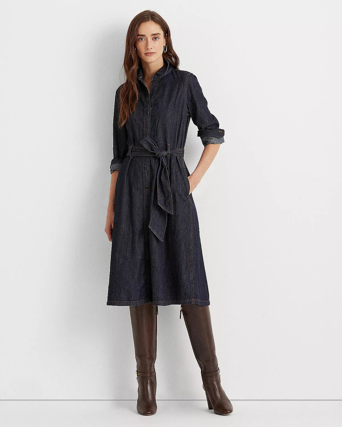 Lauren Ralph Lauren Denim A-Line Shirtdress – Dark Rinse Wash, Size 2