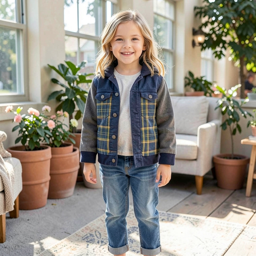 First Impressions Boys Hooded Patchwork Jacket, Size 12-18 Months
