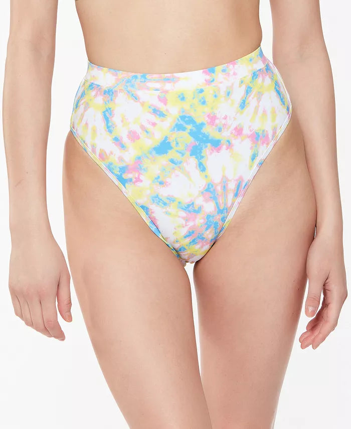 Jessica Simpson Tie-Dyed High-Waist Bikini Bottoms, Size Small