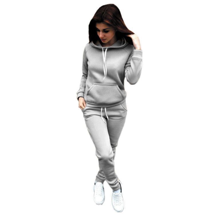 Autumn and winter hooded suit sweater
