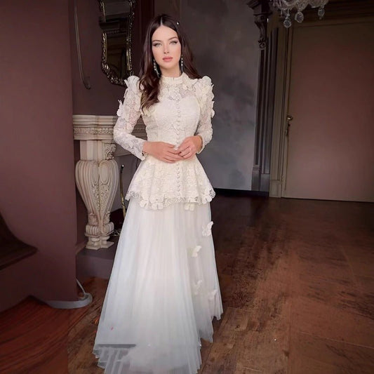 3D Butterfly Lace & Tulle Gown Set(MS223)
