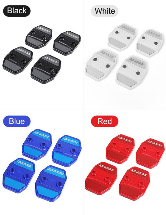 4Pcs Brand New Car Door Lock Cover Stainless Steel Door Lock Covers Protection Car Door Lock Latches Cover Protector Car Door Lock Latches Cover Protector for Car Decoration Accessories Door Lock Covers Protection