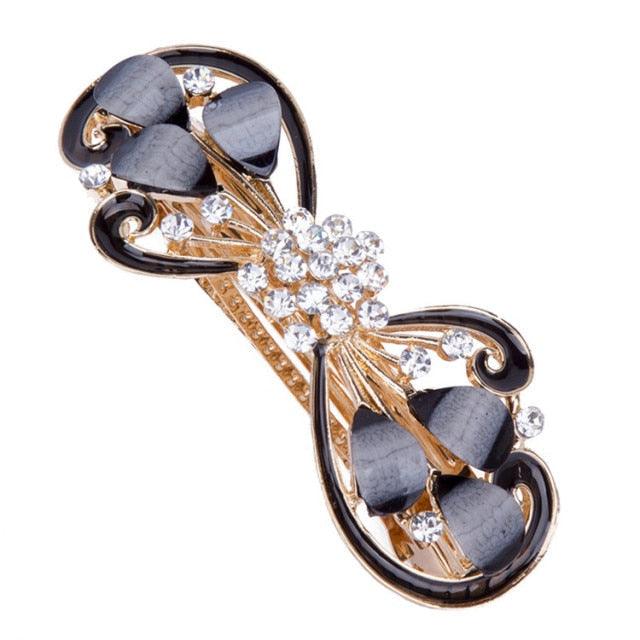 5 Colors Trendy Peacock Barrettes Crystal Flower Hairpins Headwear For Hair Women Romantic Headdress Wedding Hair Accessories for Brides and Bridesmaids