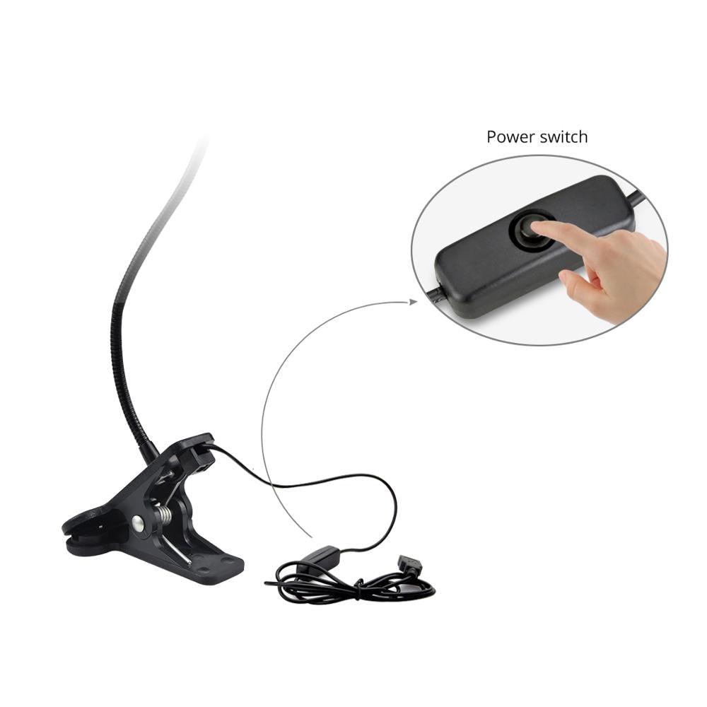 5V USB power LED Desk lamp Flexible study Reading Book lights Eye Protect Table lamp With Clip For Home Decorative Table Lamp Cute Study Lamps for Bedroom Décor