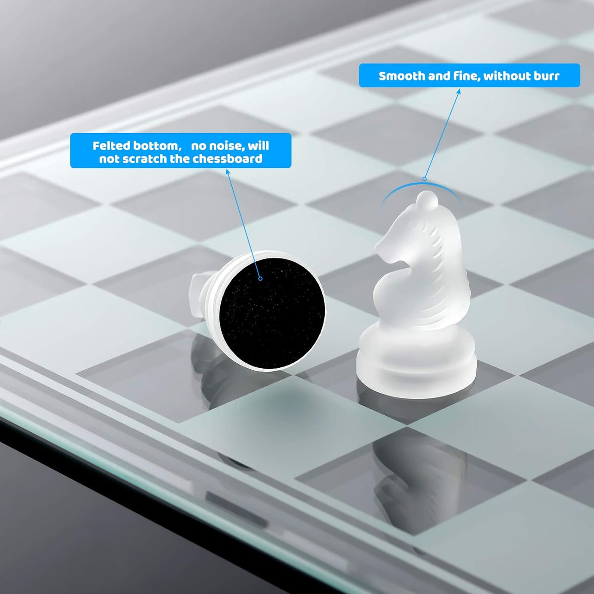 Premium Crystal Chess Set for Kids, Students, and Adults - Portable and Ornament