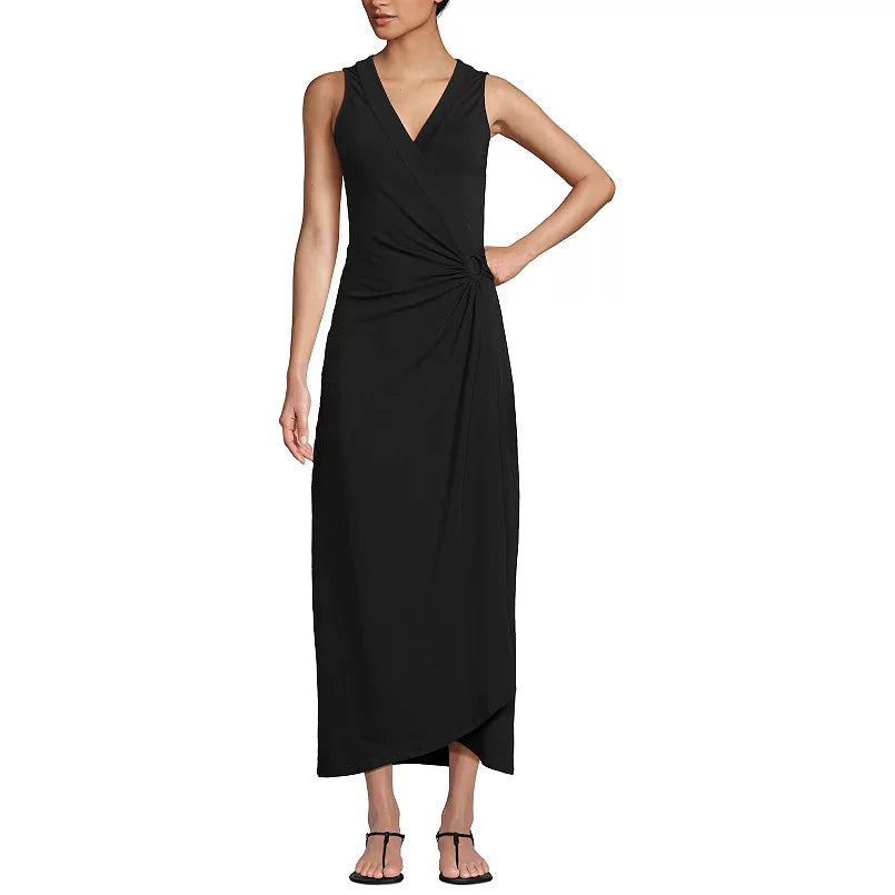Lands End Womens Lands End Sleeveless Tulip Hem Maxi Dress, Large (14-16)
