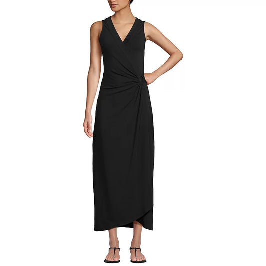 Lands End Womens Lands End Sleeveless Tulip Hem Maxi Dress, Large (14-16)