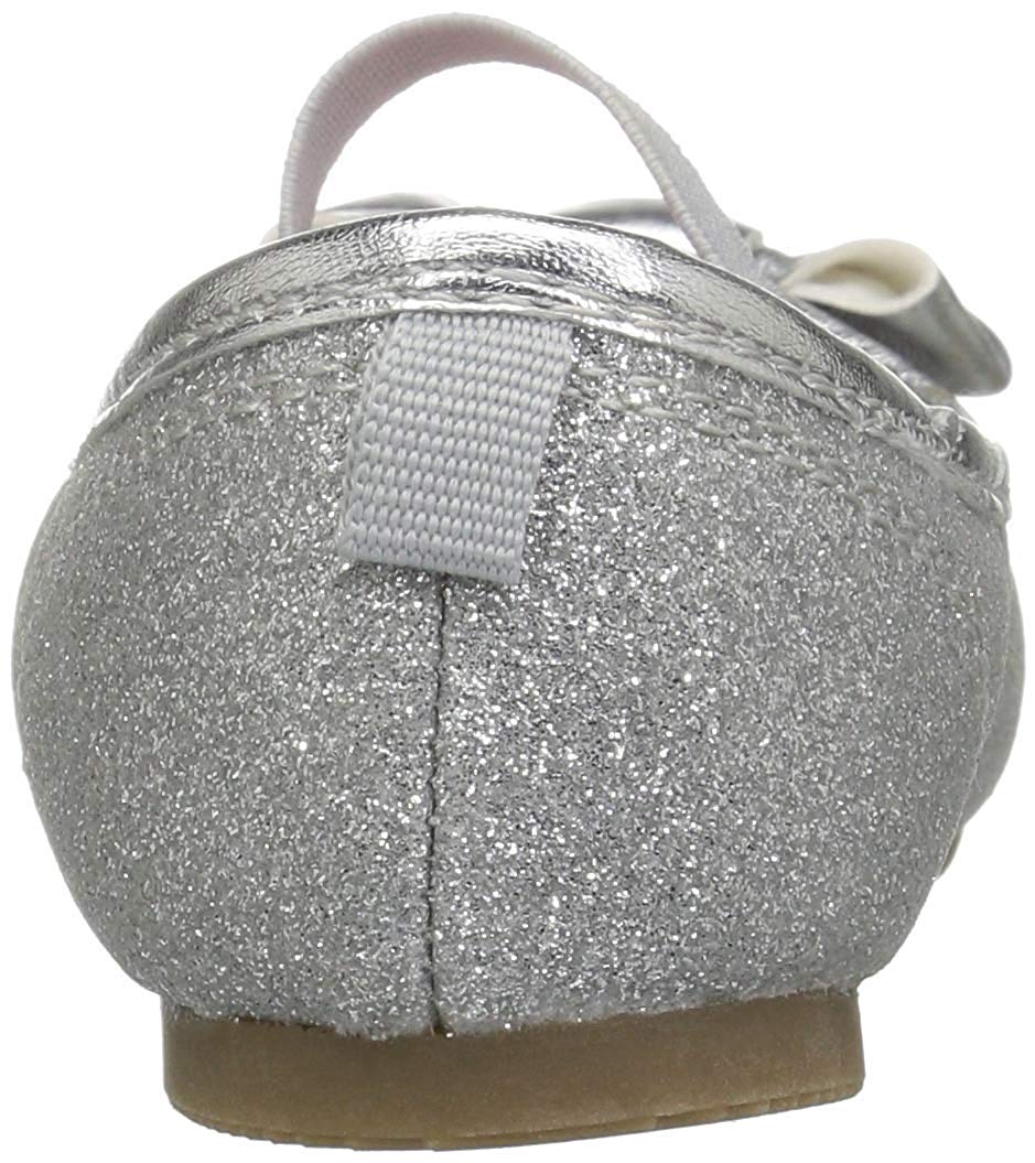 Kids Carters Girls Bigbow5 Fabric Pull On Ballet, Silver, Size Toddler 6